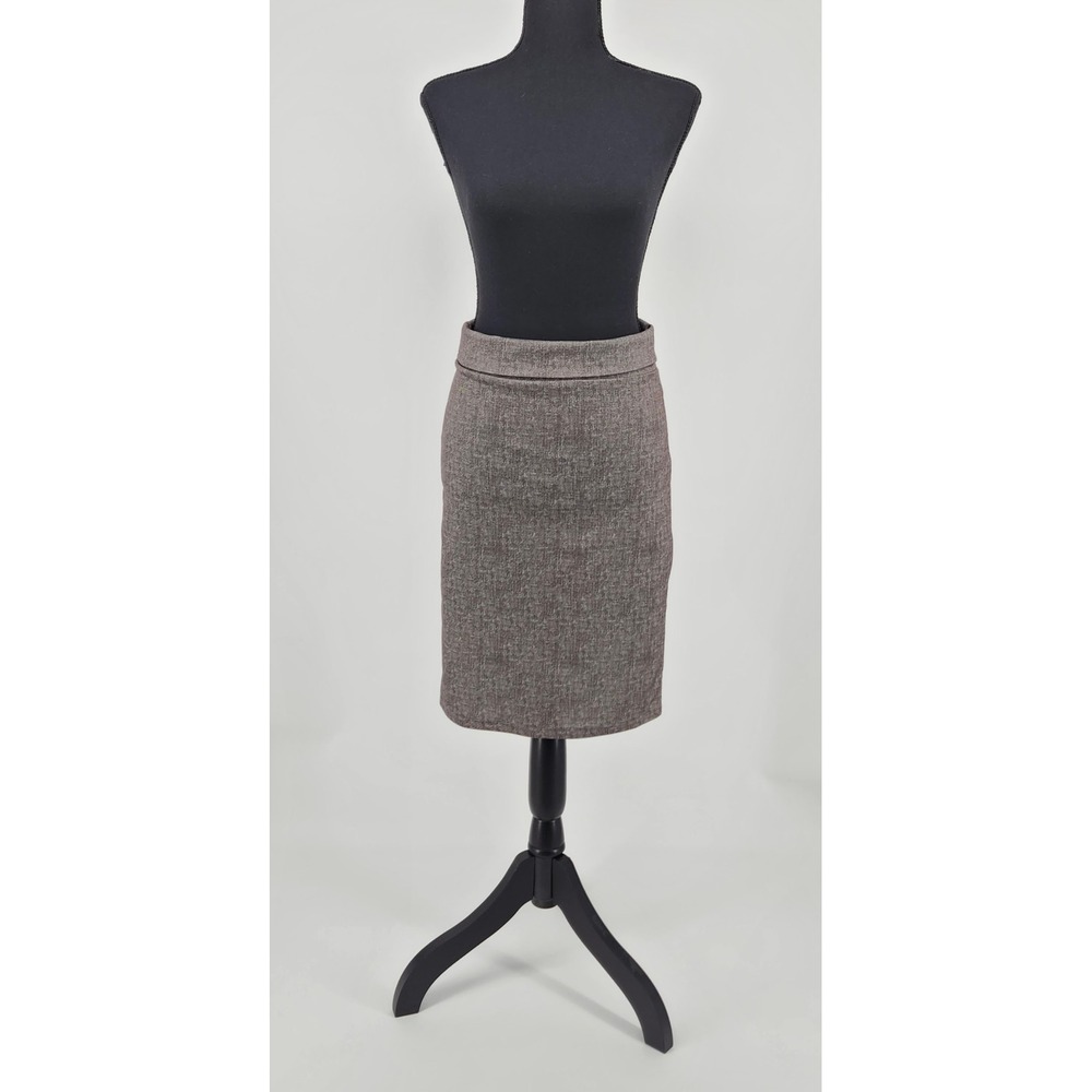 Agnes & Dora Grey Denim look Knit Pencil Skirt Small Fold Over Waist Made in USA